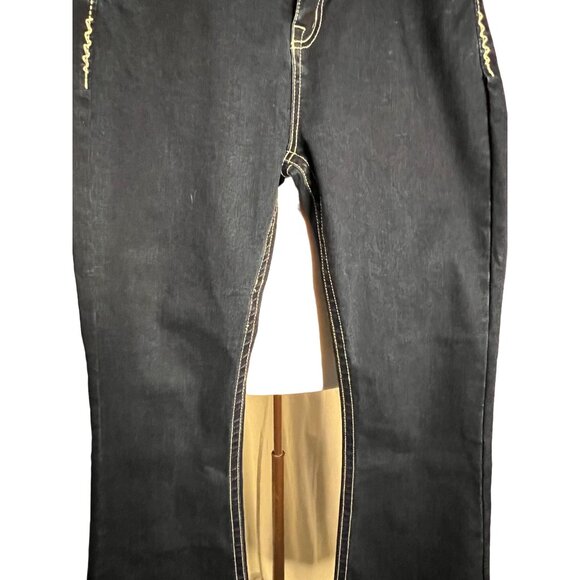 NWT Western Blue Jeans Size 13 Boot Cut Dark Wash Horse Shoe Design - Picture 4 of 16